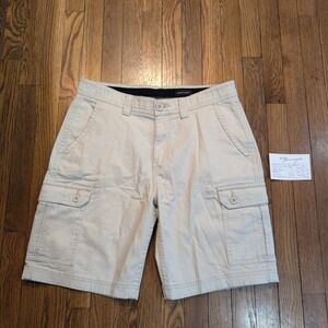 St Johns Bay Comfort Stretch Flex Waist Cargo Shorts Khaki Beige Mens 34 Utility